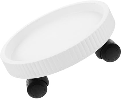COLLBATH Plateau Roulant pour Plantes Rondes avec Roues Pivotantes Support De Pot Extérieur Et Intérieur Blanc 250 Base Stable Et Mobile pour Jardin, Salon Et Balcon