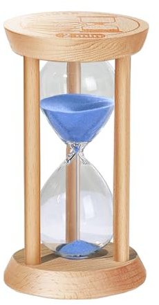 Clessidra in legno con sabbia, 2 minuti, splendido mini orologio con sabbia blu per produttività, meditazione e decorazione, 2 minuti piccolo Reloj De Arena per cucina, ufficio, giochi, aula (blu)