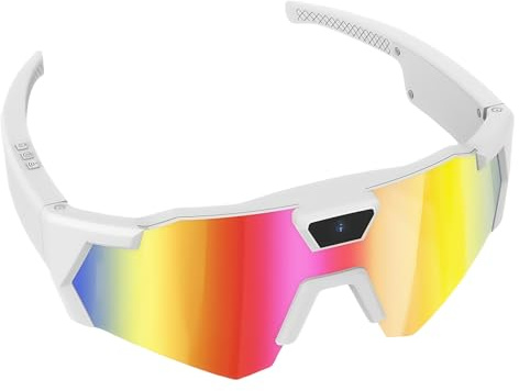 Lunettes De Sport HD-POV avec Caméra Intégrée - Lunettes De Soleil avec Caméra, Audio Et Vidéo, Intelligentes Anti-Reflets 4K, Idéales pour Le Cyclisme, Course À Pied, Ski Et Les Vlogueurs