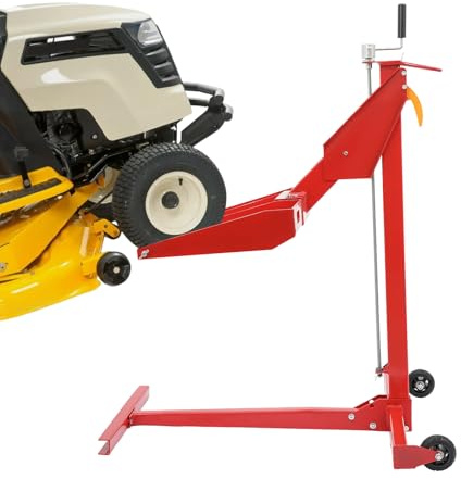 Sollevatore per trattorini da 204 kg, sollevatore regolabile con 2 ruote e design allungabile per tagliaerba fino a 126 cm di lunghezza