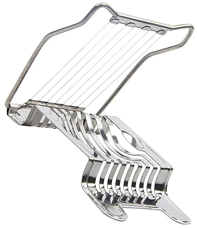 Vistreck Stainless Steel Egg Cutter Tool for Boiled Eggs, Fruits & Vegetables - Safe, Easy to Clean & Stable Design (Steel Wire)