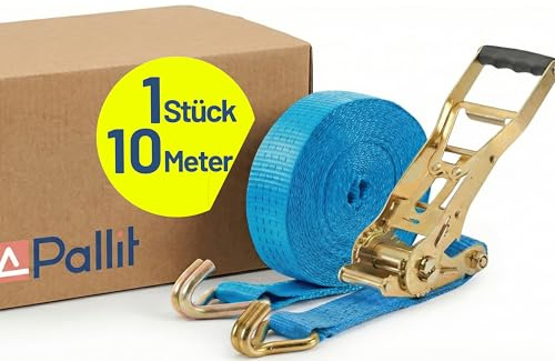 Spanngurt Zurrgurt Ratschengurt 10 m bis 5000 kg / 5000 daN, Langer Hebel Langhebelratsche, zweiteilig 2-TLG Ratschengurt blau, 50 mm Gurtbreite