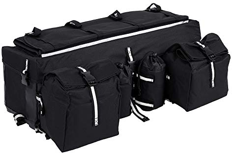 Wakects ATV-Tasche, Universal Soft ATV Quad Bag, Reißfeste Und Verstellbare Gurtbänder Satteltasche für Mountainbike, Rücksitztasche, Schwarz, 68 x 27 x 21 cm