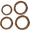 DBAILY 4pcs Corona Decorativa in Vimini Scortecciato, Ghirlanda in Rattan Naturale Essiccato per Porta Fai da Te, Decorazione da Tavolo (10cm 15cm 20cm 25cm)