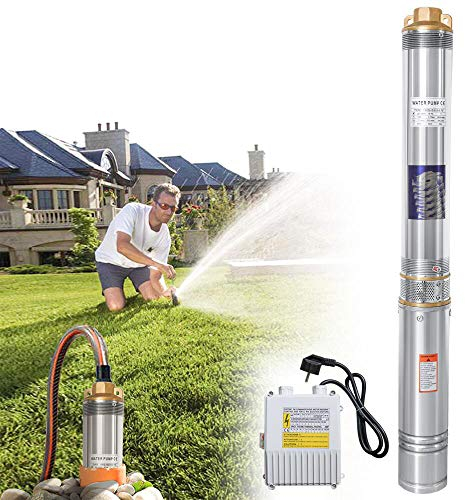 EINFEBEN Pompa sommersa per fontane, irrigazione da giardino o uso domestico, 1,1 kW/1,5 hp fino a 4.000 l/h, compatibile con la sabbia, pompa a pressione sommersa 8,1 bar max