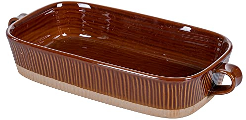 Pirofila marrone in ceramica grande, Reactive