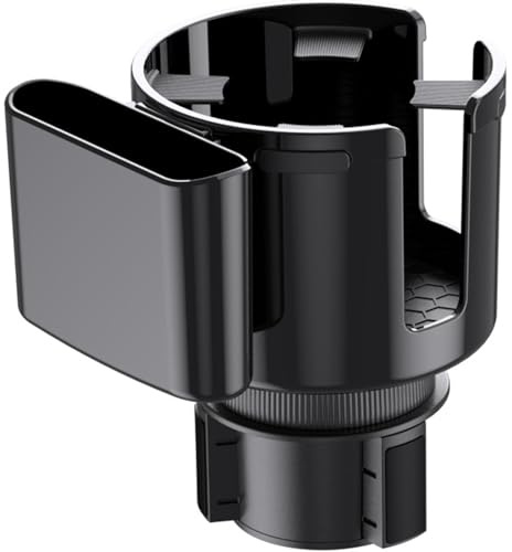 Nayubo Car Cup Holder Expander Adapter with Phone Holder Cup Holder Extender Fits for Yeti, Hydro Flasks, Stanley 32/40 oz, Large Water Bottles in 4.0, with Adjustable Base (Black)