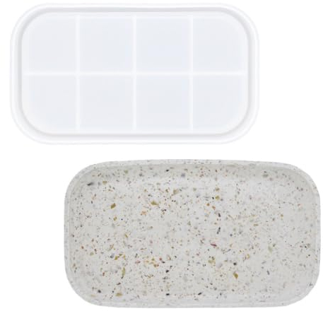 Jesmonite Moule en Silicone Plat Rectangulaire 26,4 x 15,1 x