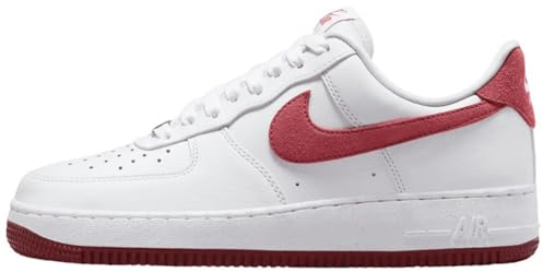 NIKE Air Force 1 '07, Sneaker Hombre, White Adobe Team Red Dragon Red, 36.5 EU