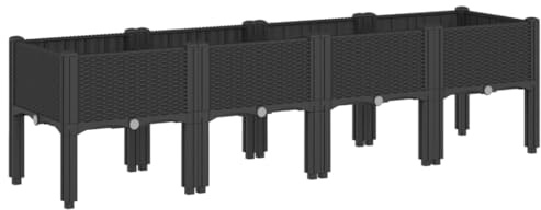 vidaXL Odlingslåda med ben svart 160x40x42 cm PP