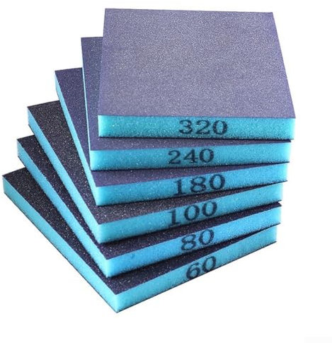 Schwamm-Schleifpads, nass und trocken, Schleifblöcke zum Basteln und Polieren, 6 Stück