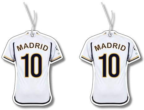2x Duftbaum mit Madrid Trikot Motiv, Auto Duftspender, Duftbaum Auto tuning, Lufterfrischer, Duftanhänger Auto, Duftbaum Set Auto,