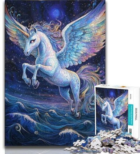 Puzzle für Erwachsene 1000 Teile Fantasy-Einhorn 1000 Teile für Erwachsene Quizspiel ganze Familie 75x50cm