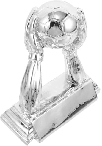 Healeved Coppa da Calcio per Portiere in Resina, Coppa del Campionato di Calcio, Premio MVP per Squadra, Decorazione per Ufficio e Casa, Dimensioni 13,5x6x16 Cm, Colore Argento