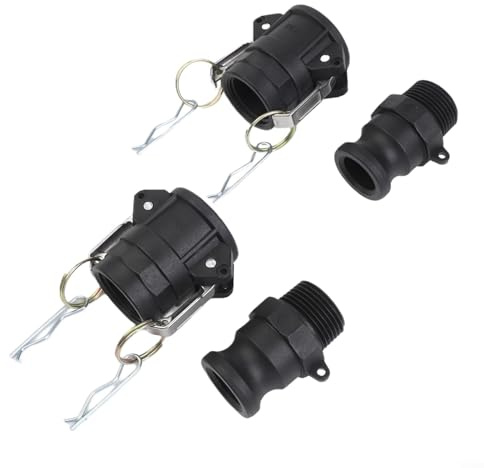 Camlock - Accesorios tipo D y F en polipropileno para adaptadores de manguera de 1 a 2 pulgadas con conexión segura en sistemas de manejo de fluidos (1 pulgada)