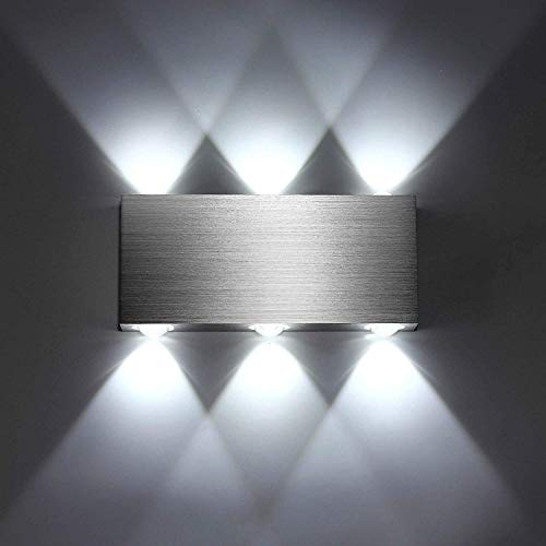 Lightess 18W LED Wandleuchte Innen Wandlampe Silber Up Down Kaltweiß