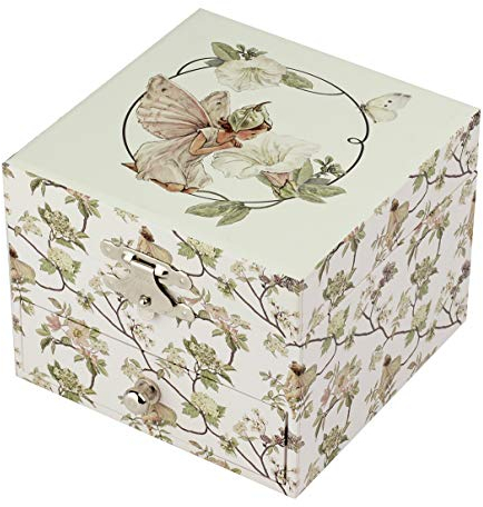 6260418 Musikspieldose für Kinder, Fee, Schmuckschatulle mit ausziehbarer Schublade, Schmuckkästchen, Aufbewahrung