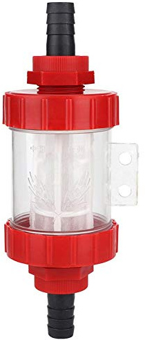 HERCHR Inline-Sieb, G1/2-Zoll-Pumpensieb Gartenbewässerungsanschluss Wasserpumpe Filter klar, Kunststoff, rot