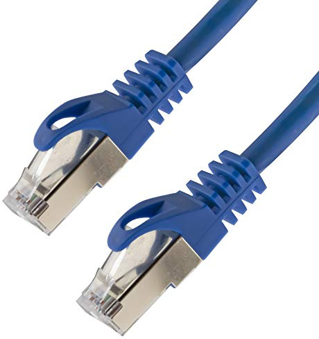 Netzwerkkabel S/FTP PIMF Cat. 7 50 Meter blau Patchkabel Gigabit Ethernet LAN DSL CAT7 Kabel