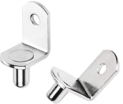 25 Stück L Form Metall Regalträger, Vernickelte Regalstifte Regalbodenträger Einlegeboden Halter für Schrank Bücherregal Support Möbel Holz und Glas-Böden(5mm)