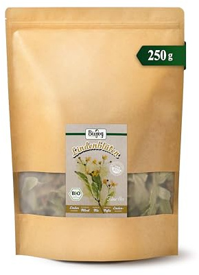 Biojoy BIO Lindenblüten, getrocknet und ganz, Lindenblütentee, 250 g | Kräutertee lose, ganze Blüten, Tilia flos L.