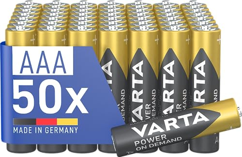 VARTA Batterien AAA, 50 Stück, Power on Demand, Alkaline, 1,5V, Vorratspack, smart, flexibel, leistungsstark, ideal für Computerzubehör, Smart Home Geräte, Made in Germany