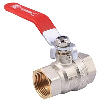 Kugelhahn 1/2 IG IG Kugelventil Wasserventil | Innengewinde | 30 bar | PHA-001 Hochwertiges Perfekt System | Roter Griff | Hebelgriff | Wassersystem | Robuste Ausführung | Messing | Teflon Dichtung