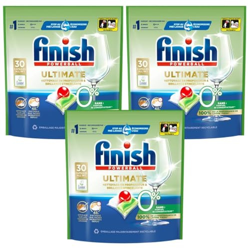 Finish 3 Packungen mit je 30 Kapseln für Geschirrspülmaschinen Ultimate 0 %