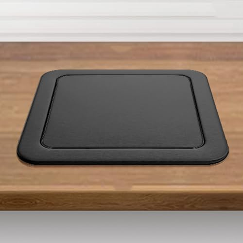 Square Trash Bin Waste Chute Lid, 304 Stainless Steel Balance Flap Cover Countertop Built-in Trash Can Lid, Trash Grommet Swing Trash Can Lid, Waste Chute Cover Recessed Counter Top Cover