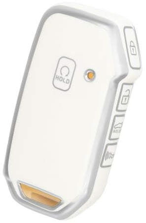 OFF WE GO for Kia Key Fob Cover, TPU Protector Key Fob Case Shell for Kia Ceed Cerato Forte NIRO Seltos Sorento Soul Sportage Telluride Smart Keyless Remote Key (Silver White)