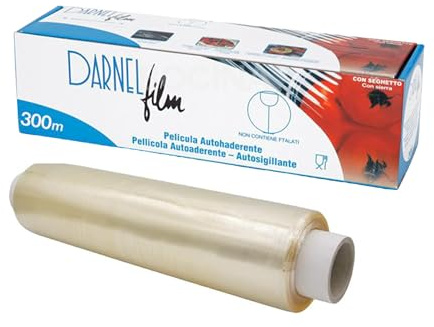 GM 1 ROTOLO Pellicola Trasparente per Alimenti 29,5cm x 300mt con Seghetto. Avvolgi, Cucina e Conserva con Cura gli Alimenti. Pellicola Trasparente di Qualità