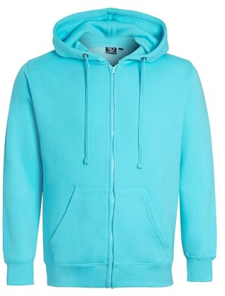 imporio 11® Women Ladies Plain Oversized Hoodie Top With Zip Hoodies Sweatshirt Top Jumper Fleece Jacket Hoodies UK 8-24 (UK, Numeric, 14, 16, Regular, Regular, Capri Blue)