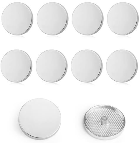 AFCJLTO 10 Stück Metall Flache Knöpfe, silberfarben, rund geformt, für Nähprojekte an Hemden, Anzügen, Hosen und Jacken, geeignet für Herren und Damen