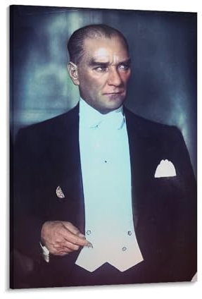 XSQING Mustafa Kemal Atatürk Portrait-Kunstwerke Kunstdruck Poster Wandkunst Gemälde Leinwand Dekor Heimposter 30 x 45 cm