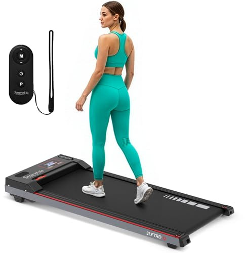 SereneLife Walking Pad, Laufband für Zuhause (Modelle: 8 / 9,6 / 10 km/h) – Schreibtisch-Laufband, leiser Motor, Klappbar, LED-Anzeige mit Trainingsmodi, App & Fernbedienung