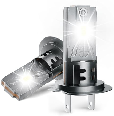 Defvnsy Lampadine H7 LED, 55W 22000ML Brillante Luminosità Lampada con Ventola di, 12V 6500K Bianco Lampadina H7 Luce, Plug and Play Luci LED Auto 1:1 Sostituzione per Alogena (Confezione da 2)