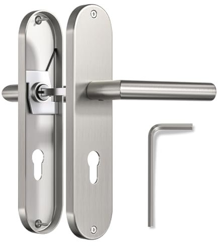 Bwintech Béquilles de Porte à Angle Droit en Zinc sur Plaque avec Trou de Ferrure pour Chambre à Coucher, Entrée, Bois