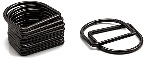 Welded Metal D Rings | 25mm Black Heavy-Duty Fastener Buckles for Webbing Straps, Handbags, Pet Collars, DIY Crafts Fashion Accessories | Durable Secure Loop Clasps for Repairs Sewing (50pcs)