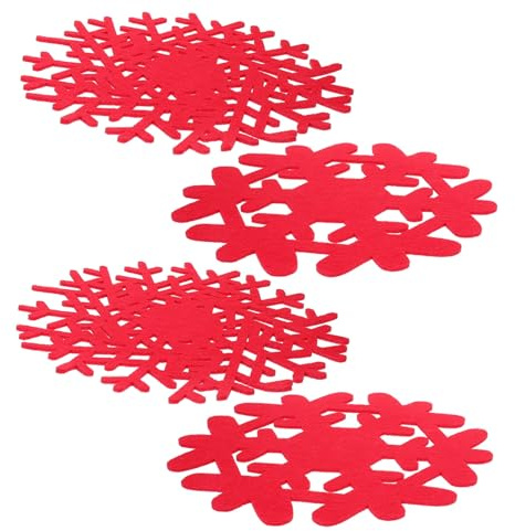 Cabilock 4 Stück Weihnachtsuntersetzer Weihnachtsdekor Schnee Weihnachtsbaum Schneeflocken Ornamente Schneedecke Für Draußen Lebkuchen Künstlicher Schneewirbel Fröhliche Topper