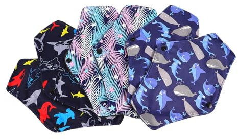 TOVINANNA 6piezas Compresas Menstruales Reutilizables De Toallas Sanitarias Lavables Diseño Portátil y Absorbente Para y Postparto