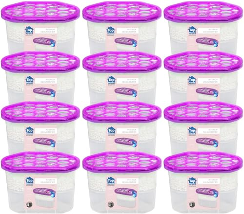 Top Home Solutions® Scented Interior Dehumidifiers Disposable – Moisture Absorber 500 ml for Bedroom, Bathroom, Wardrobe, Kitchen, Caravan, Office