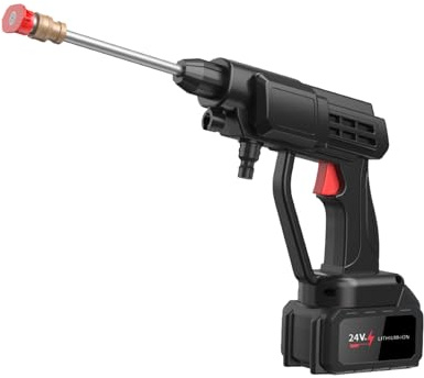 Nettoyeur Haute Pression sans Fil, Pistolet Haute Pression Portable, Pistolet À Eau pour Lavage De Voiture avec Batteries,Tuyau De 5 M, Idéal pour Le Nettoyage Et L'arrosage. (48HV)