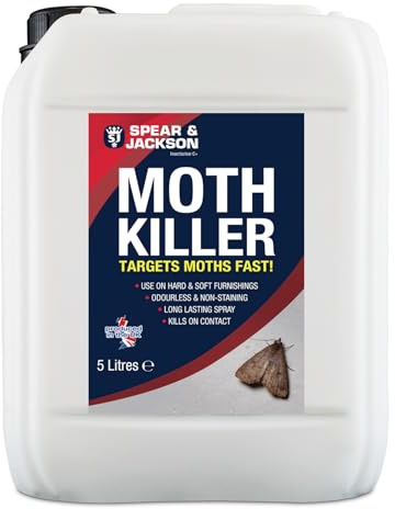 Spear & Jackson Moth Killer, 5 Litres, Multi-Insect Control, Odourless, Non-Staining