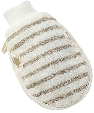 EPIGEIST Exfoliating Bath Glove Double-sided Shower Mitt for Adults, Natural Linen Body Scrubbing Mitt, Skin Cleaning Supplies for Deep Pore Cleansing and Dead Skin Removal