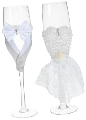 Mikikit 1 par Copas de Boda para Novios de Copas de Vino Grabadas para Celebraciones y Fiestas para Banquetes y