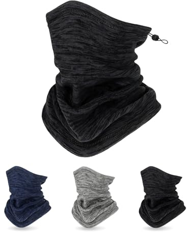 3 Packs Neck Warmer Snood Neck Gaiter for Men Women Cold Weather Face Scarf Headwear for Skiing Running Cycling