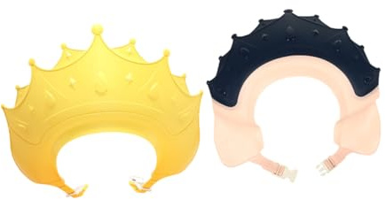 TOGEVAL 2 Stück Verstellbare Wasserdichte Kappen für Neugeborene und Kleinkinder Schützende Waschhaube mit Ohr Augenschutz Langlebiges Tpe material Geeignet für Haare Waschen und