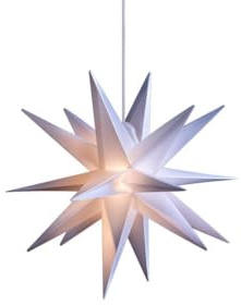 ZICOM LED Dekostern Weihnachtsstern Stern mit 18 Zacken wetterfest, weiß Ø 25cm Innen und Außen für Weihnachten, Hochzeiten, Party, Dekoration, Geschenkidee, 230V 50Hz, LxBxH 25x25x25cm