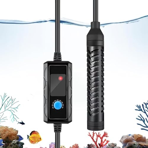 Hailerio Riscaldatori per Acquari - Riscaldatore 100W a Installazione Orizzontale | Termostato Rettili con Ventose | per Acquari di Acqua E Salata, Tartarughe, Rettili, Betta E Stagni con Acqua Bassa