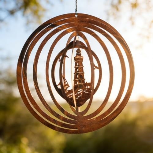WRQIOO Carillon de jardin aspect rouille, 24 cm, carillon éolien 3D, en métal, pour extérieur, balcon